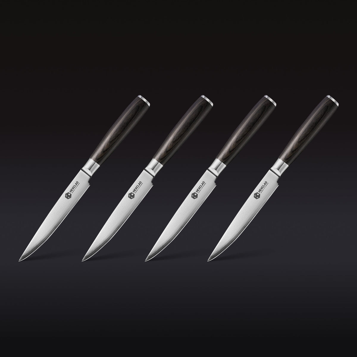 Damascus Steel Steak Knife Set, 4-pc (Espresso)