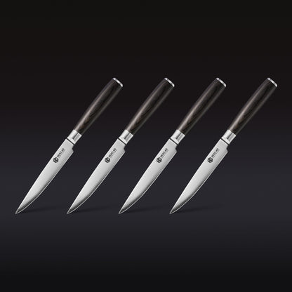 Damascus Steel Steak Knife Set, 4-pc (Espresso)