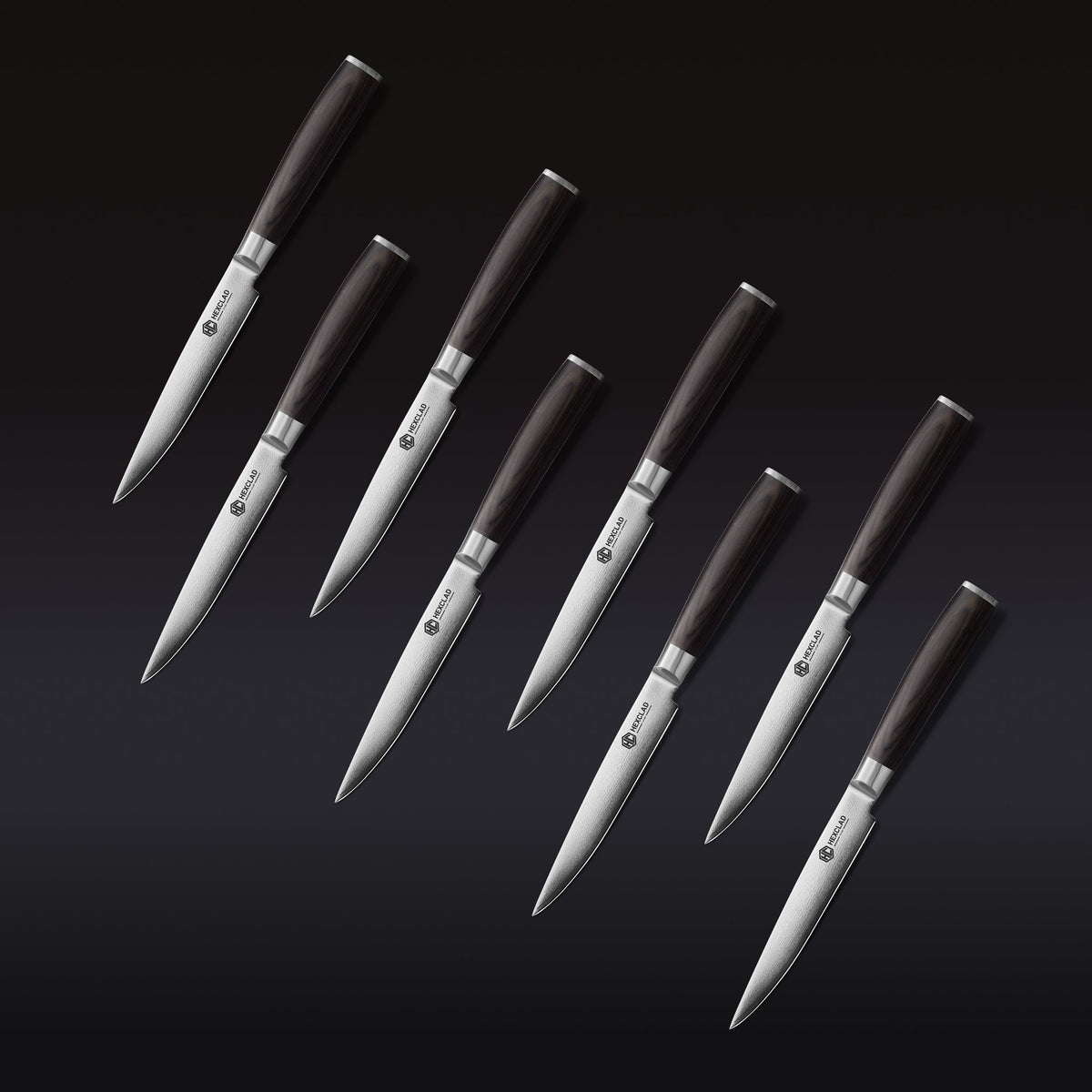 Damascus Steel Steak Knife Set, 8-pc (Espresso)