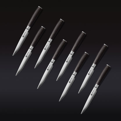 Damascus Steel Steak Knife Set, 8-pc (Espresso)